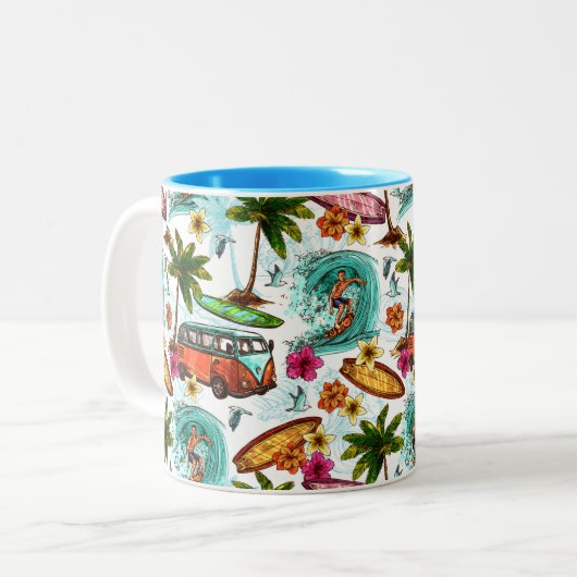 Tasse 2 Couleurs Surf cool motif (Devant gauche)