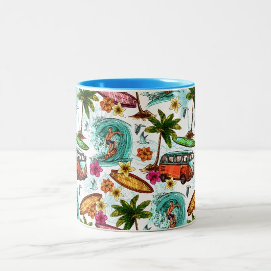 Tasse 2 Couleurs Surf cool motif (Centre)