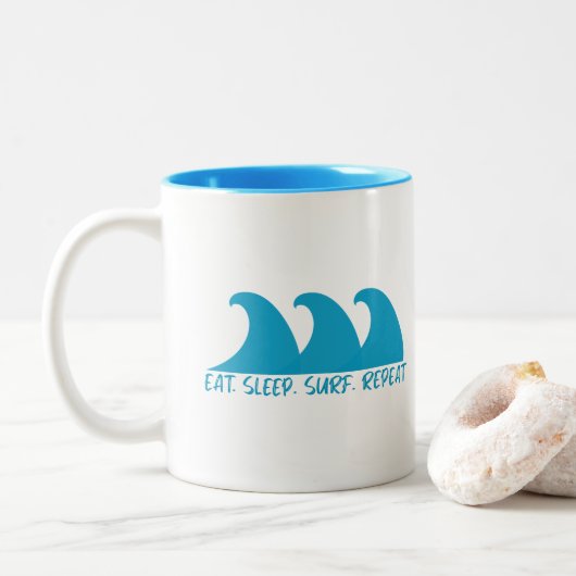 Tasse 2 Couleurs Surf de sommeil de manger répéter (Avec donut)