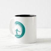 Tasse 2 Couleurs Surf vert Turquoise (Devant gauche)