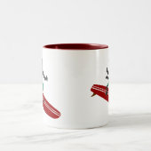 Tasse 2 Couleurs Surfer de Longboard de chat noir (Centre)
