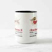 Tasse 2 Couleurs Surnoms de teckel (Centre)