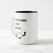 Tasse 2 Couleurs Surpense Sommeil Répéter Chat Endormi (Devant gauche)