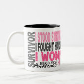 Tasse 2 Couleurs Survivant 4 de cancer du sein (Gauche)
