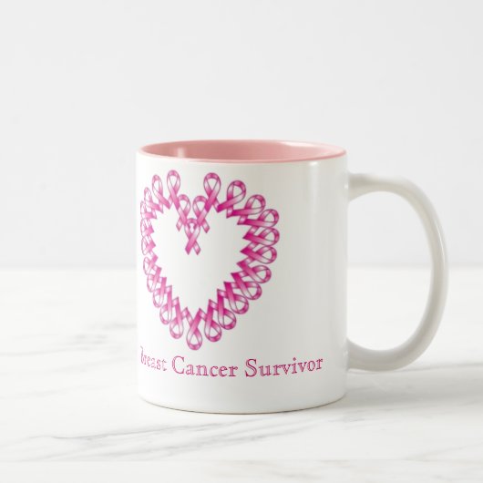 Tasse 2 Couleurs Survivant de cancer du sein (Droit)