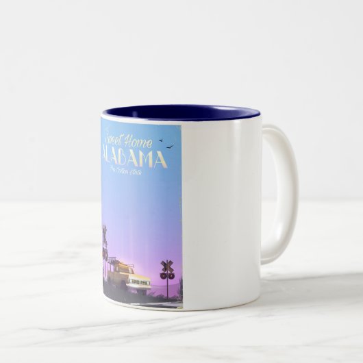 Tasse 2 Couleurs "Sweet home" Alabama poster voyage (Devant droit)