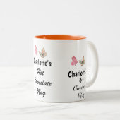 Tasse 2 Couleurs Sweet Moderne Nom Personnalisé Script Chocolat Cha (Devant droit)