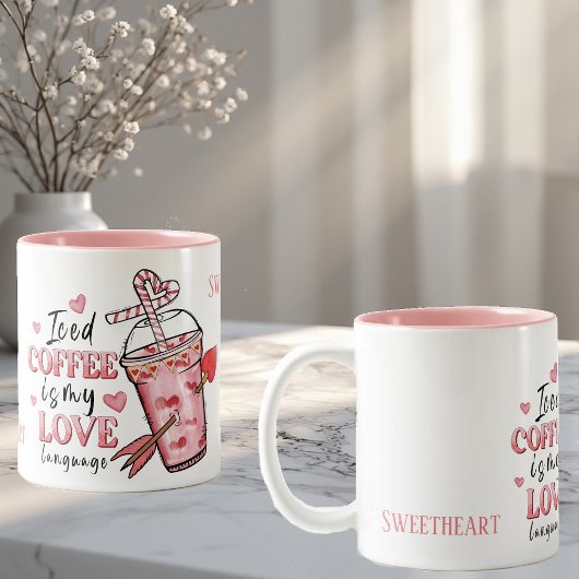 Tasse 2 Couleurs Sweetheart Iced Coffee is My Love Funky Customized