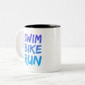 Tasse 2 Couleurs Swim Bike Run superbe design (Devant gauche)