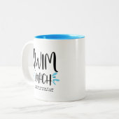 Tasse 2 Couleurs Swim Coach Cute Natation (Devant gauche)