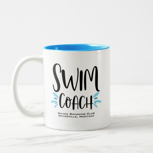 Tasse 2 Couleurs Swim Coach Cute Natation (Gauche)