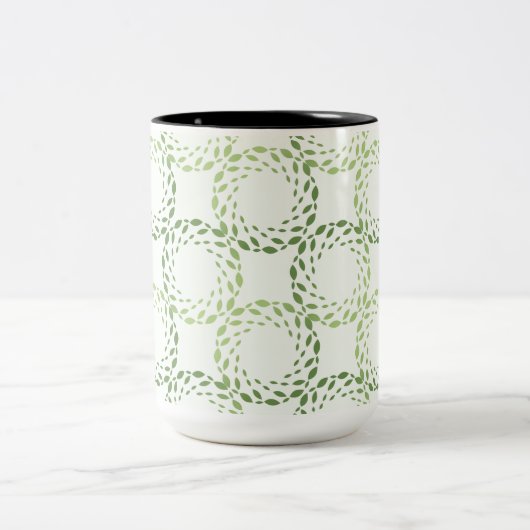 Tasse 2 Couleurs Swirling green leaf pattern (Centre)
