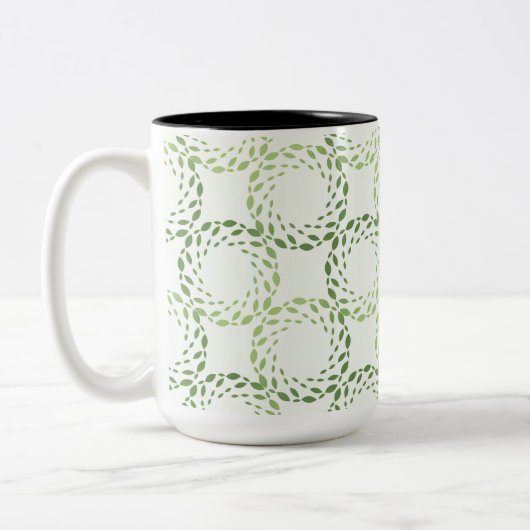 Tasse 2 Couleurs Swirling green leaf pattern (Gauche)