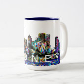 Tasse 2 Couleurs Sydney, Australie en graffiti (Devant droit)