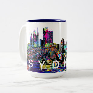 Tasse 2 Couleurs Sydney, Australie en graffiti