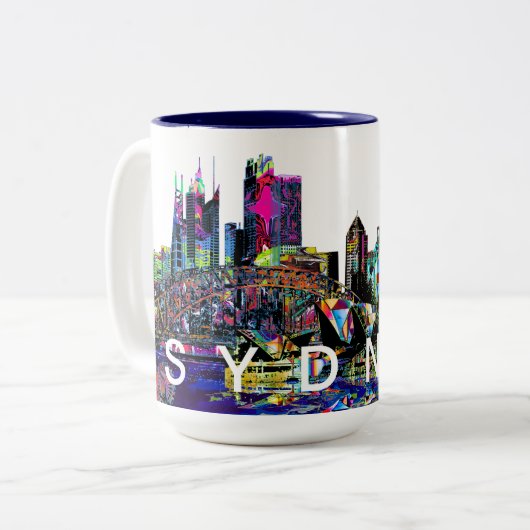 Tasse 2 Couleurs Sydney, Australie en graffiti (Devant gauche)