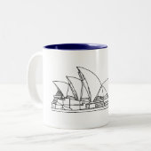 Tasse 2 Couleurs Sydney Opera House Australie dessin (Devant gauche)