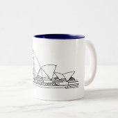 Tasse 2 Couleurs Sydney Opera House Australie dessin (Devant droit)