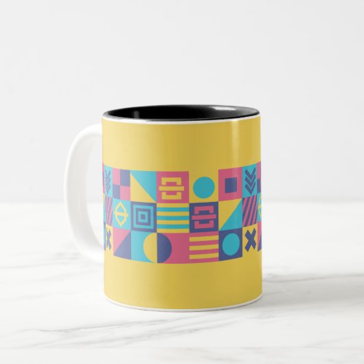 Tasse 2 Couleurs Symbole Art Design Jaune (Devant gauche)