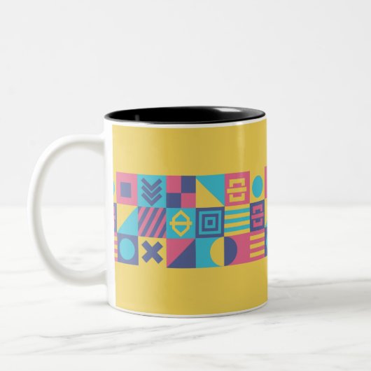 Tasse 2 Couleurs Symbole Art Design Jaune (Gauche)