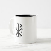 Tasse 2 Couleurs Symbole chrétien de Chi Rho (Devant gauche)