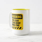 Tasse 2 Couleurs Symbole d'avertissement de citation de Cochons de  (Devant gauche)