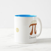 Tasse 2 Couleurs Symbole de chocolat amusant Pi enseignant math (Devant droit)