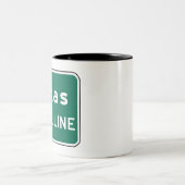 Tasse 2 Couleurs SYMBOLE DE LA ROUTE DU Texas State Line (Centre)
