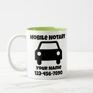 Tasse 2 Couleurs Symbole de voiture de notaire public mobile person