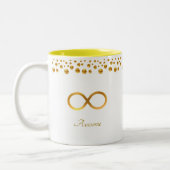 Tasse 2 Couleurs Symbole d'infini doré & Confetti (Gauche)