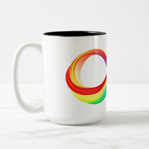 Tasse 2 Couleurs Symbole d'infinité arc-en-ciel stratifié