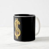 Tasse 2 Couleurs SYMBOLE Dollar D'OR BOUGIE (Devant droit)