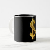 Tasse 2 Couleurs SYMBOLE Dollar D'OR BOUGIE (Devant gauche)