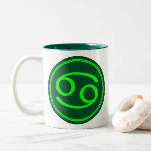 Tasse 2 Couleurs Symbole du zodiaque Cancer Contraste Vert