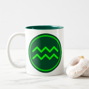 Tasse 2 Couleurs Symbole du zodiaque Verseau Contraste Vert