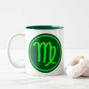 Tasse 2 Couleurs Symbole du zodiaque Vierge Contraste Vert