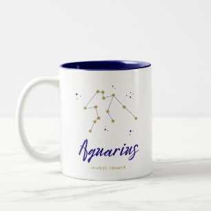 Tasse 2 Couleurs Symbole Horoscope Aquarius Zodiac Star
