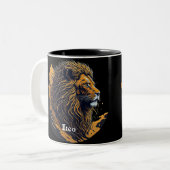 Tasse 2 Couleurs Symbole Horoscope Leo (Devant gauche)