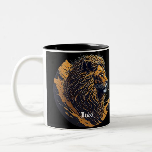 Tasse 2 Couleurs Symbole Horoscope Leo (Gauche)