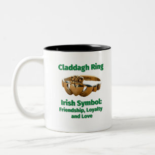 Tasse 2 Couleurs Symbole irlandais Claddagh Ring : Amitié, loyaut