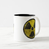 Tasse 2 Couleurs Symbole radioactif grunge (Devant droit)