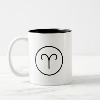Tasse 2 Couleurs SYMBOLE Zodiaque Aries Ram Horoscope
