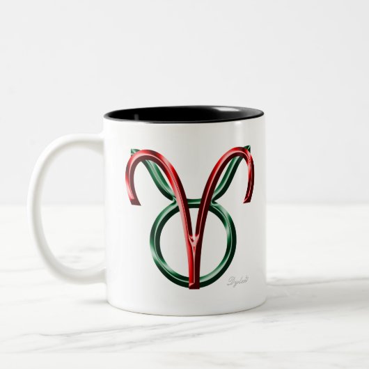 Tasse 2 Couleurs SYMBOLE Zodiaque Aries Taurus Cusp Astrologie (Gauche)