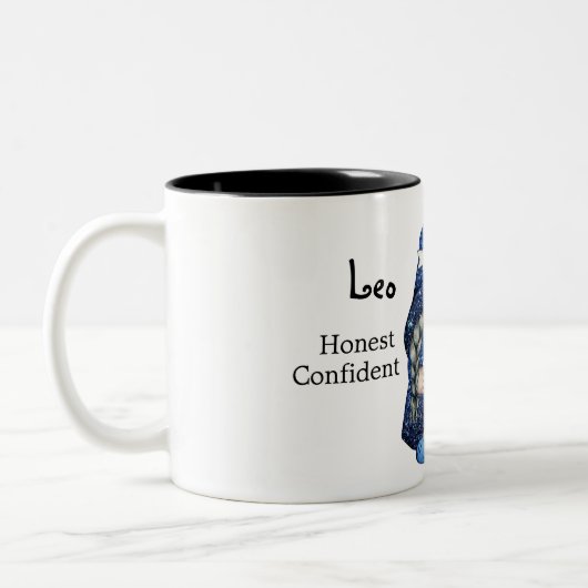 Tasse 2 Couleurs SYMBOLE Zodiaque Cute Leo Gnome (Gauche)