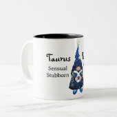 Tasse 2 Couleurs SYMBOLE Zodiaque Cute Taurus Gnome (Devant gauche)