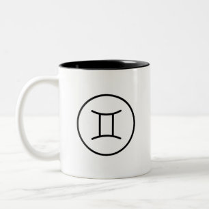 Tasse 2 Couleurs Symbole Zodiaque Gemini Twins Horoscope
