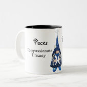 Tasse 2 Couleurs SYMBOLE Zodiaque Gnome Pisces Cute (Devant gauche)