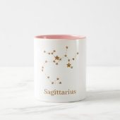 Tasse 2 Couleurs Symbole Zodiaque moderne Sagittaire Or| Feu d'élém (Centre)