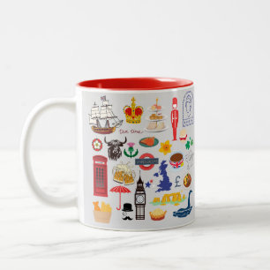 Tasse 2 Couleurs Symboles britanniques du Royaume-Uni