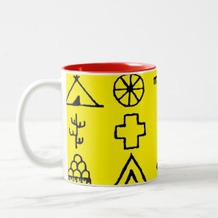 Tasse 2 Couleurs Symboles d'images amérindiens